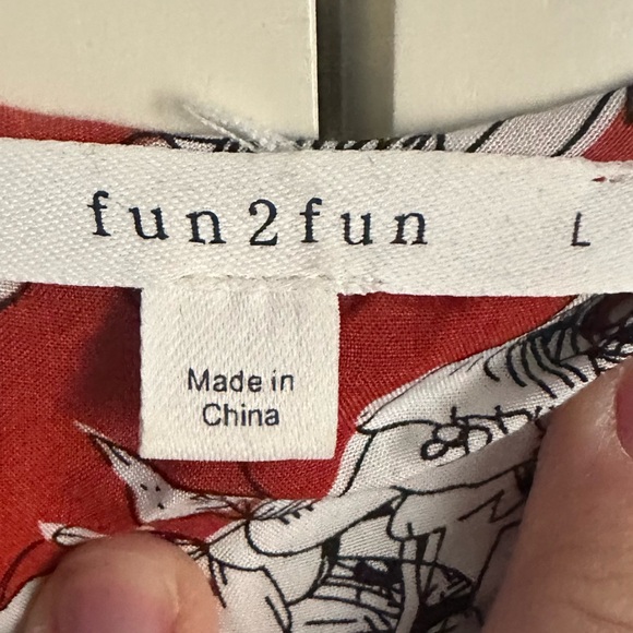 Fun 2 Fun Maley Pleated Detail Blouse - Rust and Cream - Picture 3 of 5